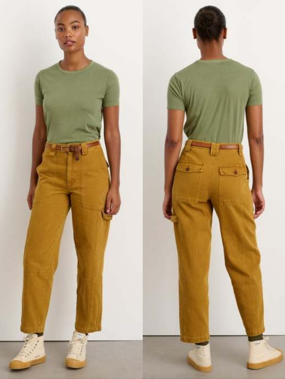 ALEX MILL Phoebe Upcycle Straight Leg Denim Pant In Golden Khaki 28.